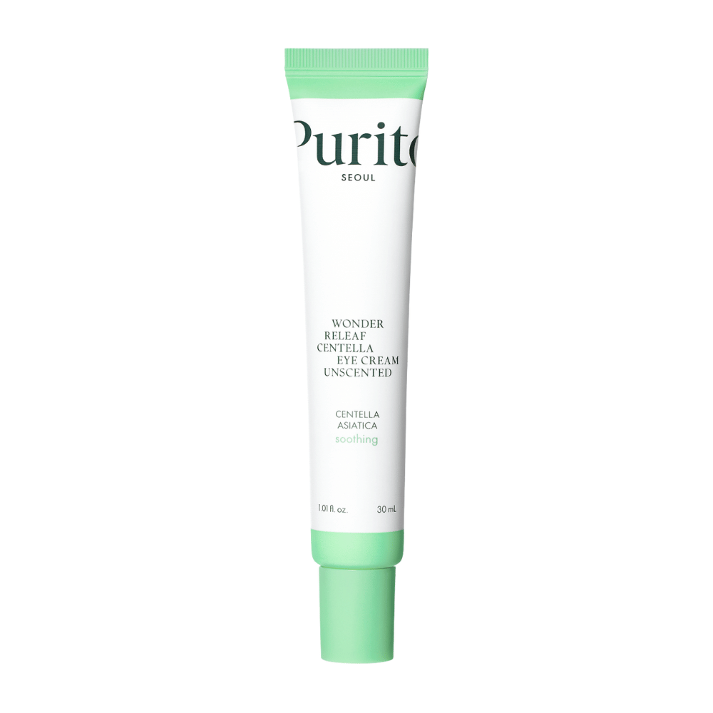 Purito Wonder Releaf Centella Eye Cream Unscented är en mild ögonkräm berikad med Centella Asiatica-extrakt. Den återfuktar och lugnar den känsliga huden runt ögonen samtidigt som den stärker hudens barriär och minimerar fina linjer. Perfekt för känslig hud.