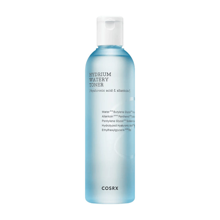 COSRX Hydrium Watery Toner 150ml med hyaluronsyra för återfuktande hudvård.